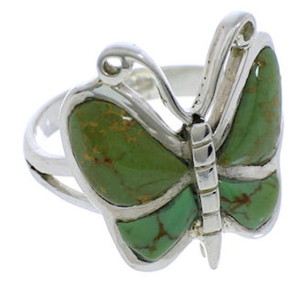 Authentic Sterling Silver And Turquoise Ring Size 6-1/4 UX33038